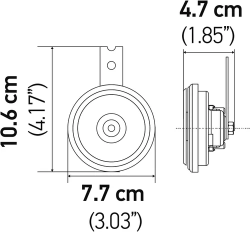 Miniatura 4 de HELLA 011225891 Kit de bocina de disco BX negro 3.031 in 12V (Honda)