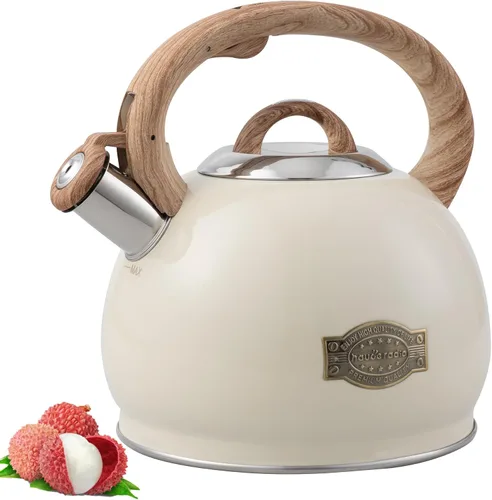 Tetera para Estufa, 2.7QT Tetera Silbadora de Acero Inoxidable para Parte Superior de Estufa Estética, Hervidores de Agua Portátiles para Acampar