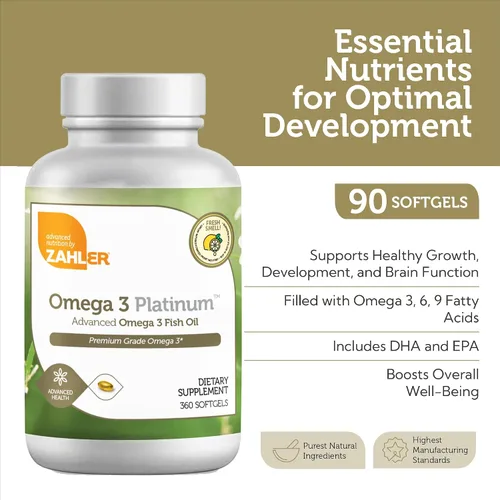 Miniatura 2 de Zahler Aceite de pescado Omega 3 - Suplementos Omega 3 con ácidos grasos, 600 mg de EPA y 400 mg de DHA - Suplementos derivados de atún kosher
