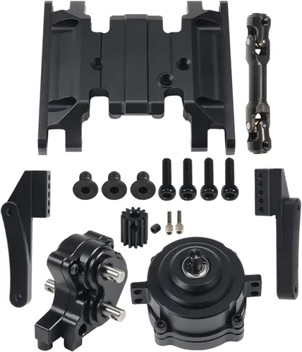 Miniatura 6 de SCX10 II Caja de cambios planetaria Caja de transferencia de eje de transmisión corta Placa deslizante Montaje de motor delantero para chasis
