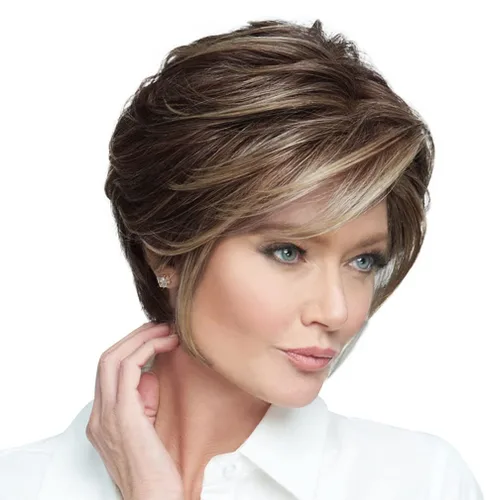 Miniatura 7 de Raquel Welch Go To Style - Peluca de pelo corto versátil y favorecedora de Hairuwear, gorra media, castaño iluminado por el sol RL10/12