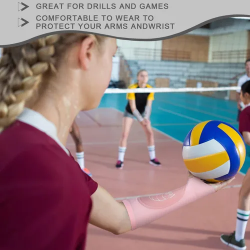 Miniatura 5 de Yinder 3 pares de mangas deportivas de voleibol para jóvenes voleibol muñequera protección almohadillas y agujero para el pulgar