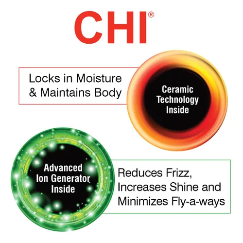Miniatura 5 de CHI Cepillo redondo 3 en 1 para secado de pelo, cepillo secador de pelo para cabello liso y sin encrespamiento, 3 cabezales de cepillo