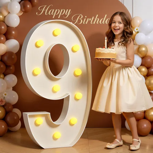 Miniatura 8 de Números de marquesina de 4 pies de alto, 4 pies de alto, números grandes iluminados 0 para 30, 40, 50, 60, decoración de fiesta de cumpleaños