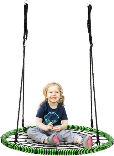 Miniatura 7 de Wonline Columpio para árbol de telaraña de 40 pulgadas, capacidad de peso de 330 libras, columpio de red para interiores y exteriores para niños