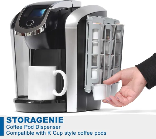 Miniatura 2 de STORAGENIE Soporte para cápsulas de café de montaje lateral, dispensador de cápsulas K Cup compatible con cafeteras Keurig, perfecto para Gris claro