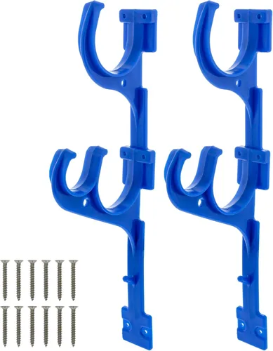 Miniatura 9 de U.S. Pool Supply Colgador de Pértiga para Piscina - 2 Ganchos de Piscina de Aluminio Azul para Pértiga - Gancho de Cerca para Equipos para Redes