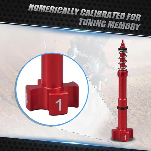 Miniatura 7 de NICECNC Tornillo ajustador universal rojo de mezcla de aire/combustible Keihin FCR para motocicletas compatibles con Honda, Yamaha, Kawasaki