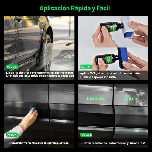 Miniatura 6 de NADAMOO Restaurador de plástico para automóviles – Back to Black Ceramic Trim Restorer – Kit de bricolaje automotriz para plástico exterior e