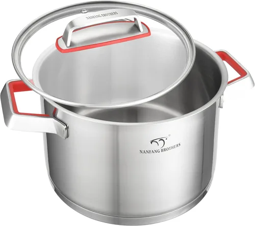 Miniatura 10 de NANFANG BROTHERS Olla de acero inoxidable de 3 cuartos de galón con tapa de vidrio, olla antiadherente de núcleo de cobre de grado alimenticio 316