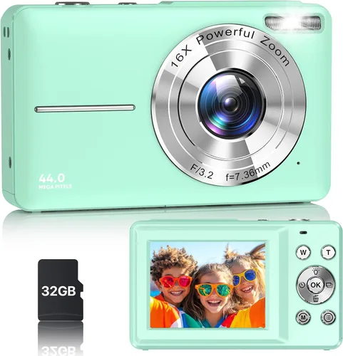 Miniatura 10 de Cámara digital, la última cámara digital FHD 1080P para adolescentes con tarjeta SD, cámaras antisacudidas y disparos, cámaras portátiles con zoom
