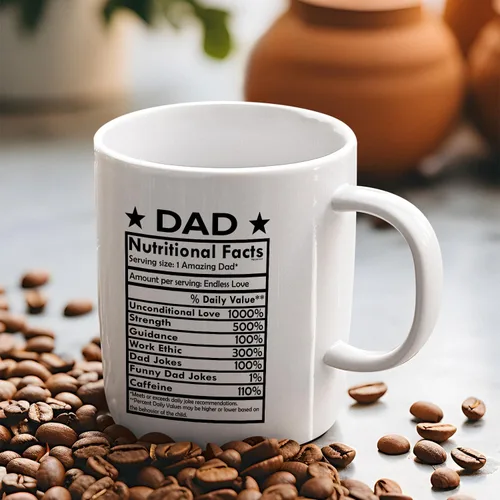 Miniatura 5 de Veracco Dad Nutritional Facts - Taza de café de cerámica blanca con texto en inglés "Best Dad Ever Daddy", de hija, hijo, regalos divertidos
