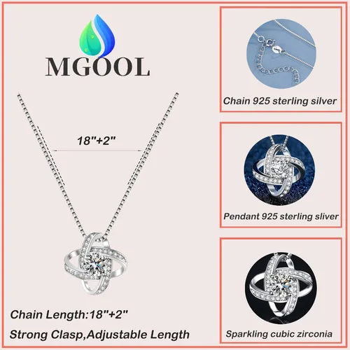 Miniatura 3 de MGOOL Collar con colgante de plata de ley 925 para hija, regalo de cumpleaños, Navidad, graduación, tarjeta de mensaje y caja de regalo LED