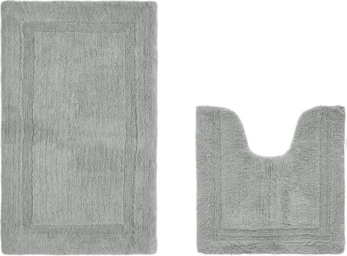 Miniatura 42 de Better Trends Alfombra de Inodoro en Forma de U Cubierta de Asiento de Inodoro de Lujo 100% Algodón Absorbente de Agua, Cubierta de Tapa Reversible