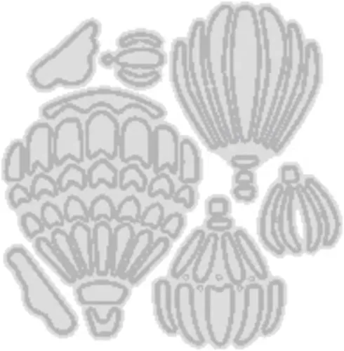 Miniatura 4 de hinana Troqueles de metal con forma de nube de globos, plantillas de corte de globos de aire caliente para manualidades, álbumes de recortes, fotos