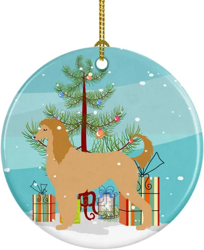 Miniatura 81 de Caroline's Treasures Bulldog inglés «Merry Christmas» adorno de cerámica para árbol de Navidad, decoración colgante para el hogar, Navidad, fiestas