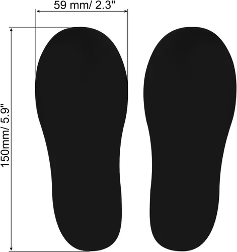 Miniatura 2 de PATIKIL Adhesivo de huellas de 6 x 2 pulgadas, 4 pares de PVC para suelo de zapatos pequeños para decoración de clase, guía de escaleras, color negro