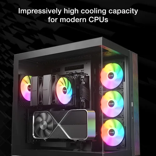 Miniatura 2 de be quiet! Pure Rock Pro 3 LX Enfriador de aire para CPU 6 tubos de calor de alto rendimiento de 6mm con tecnología HDT Ventilador ARGB PWM