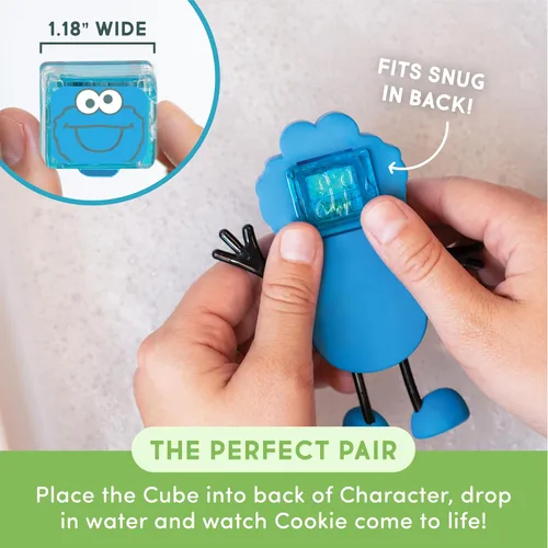 Miniatura 4 de Glo Pals x Barrio Sésamo Cubos que se iluminan activados por agua para juego sensorial (Monstruo de las Galletas - Cubos con personaje)