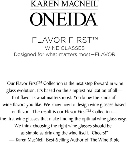 Miniatura 5 de Oneida Flavor First, cremoso y sedoso, juego de 4, copas de vino de cristal de Karen MacNeil, diseñadas para vinos blancos como Chardonnay, Pinot