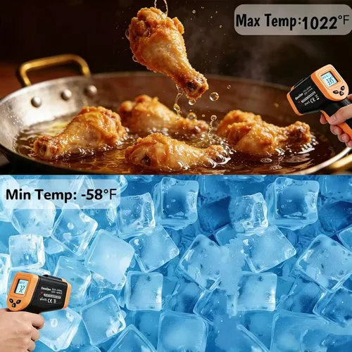 Miniatura 3 de OnniOne Termómetro infrarrojo pistola de temperatura -58℉~1022℉, pistola termómetro láser digital para cocinar Blackstone Pizza Horno Plancha