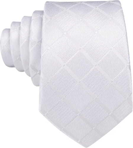 Miniatura 22 de Barry.Wang Juego de corbatas a cuadros para hombre con pañuelo gemelos de rayas clásicas