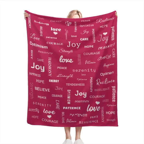 Miniatura 30 de Manta curativa, manta de regalo para mujeres y hombres, cálido regalo inspirador, manta de forro polar suave con energía positiva, comodidad, amor