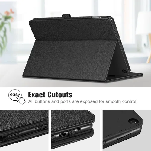 Miniatura 7 de Fintie Funda para tableta Amazon Fire HD 10 (13ª/11ª generación, versión 2023/2021) – Funda de soporte multiángulo con bolsillo de encendido y Negro