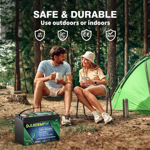 Miniatura 6 de Batería de litio LiFePO4 de 12 V/150 Ah con BMS integrado de 1920 W, hasta 15000 ciclos y vida útil de 10 años, batería de ciclo profundo para RV