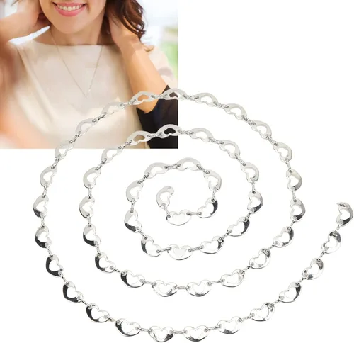 Miniatura 5 de plplaaoo Waist Chain,1 Yard Love Waist Chain for Women,Belly Chains for The Waist,Exquisite Simple Crystal Glass Rhinestones Waist Chain,Belly Chain