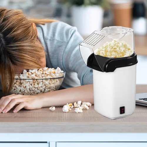Miniatura 7 de Ciieeo Máquina eléctrica de palomitas de maíz de aire caliente, compacta para el hogar, con tapa de medición, enchufe de 110 V, fácil operación