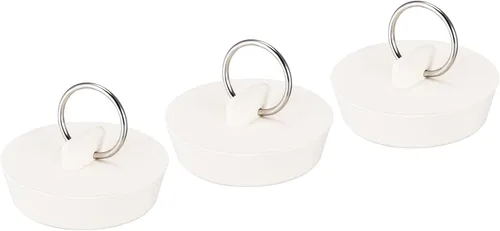 Miniatura 11 de uxcell Tapón de goma para fregadero, tapón de drenaje blanco para drenaje de 1 a 1-1/16 pulgadas con anillo para colgar para tina, cocina y baño, 3