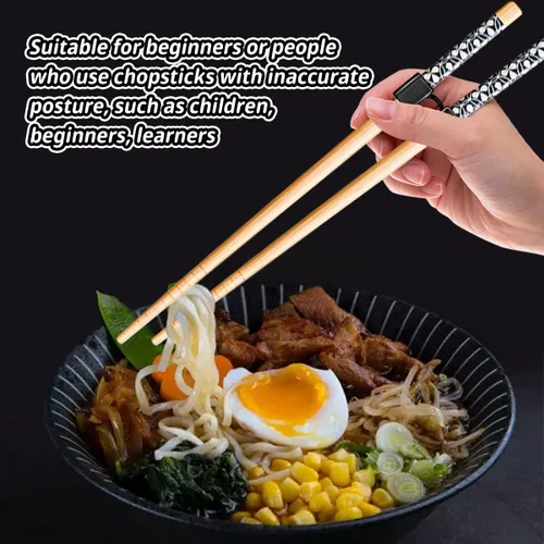 Miniatura 2 de 7 pares de palillos de entrenamiento reutilizables para niños y adultos, entrenadores principiantes, juego de palillos de bambú japoneses