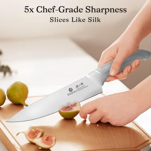 Miniatura 4 de imarku Juego de cuchillos de cocina de 14 piezas, juego de cuchillos japoneses para cocina, juego de cuchillos de acero inoxidable con bloque