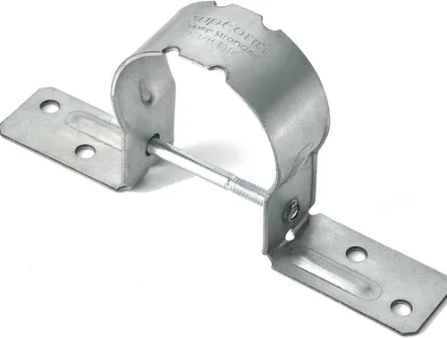 Soportes de valla de 2-3/8 pulgadas (12 unidades), amarre de agarre de tubo galvanizado, soportes de acero a madera, soportes de metal para postes