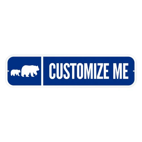 Miniatura 16 de SmartSign Letrero de calle azul personalizado, 4 x 18 pulgadas, aluminio, opción reflectante, personaliza tu propio letrero de calle, letrero