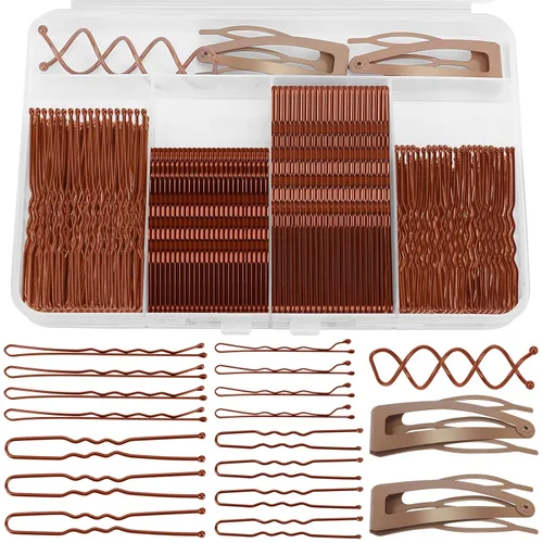 Miniatura 10 de Bobby Pins Set Negro – Kit de estilo para mujeres y niñas con alfileres, pasadores en espiral y clips a presión, ideal para updos, moños, looks