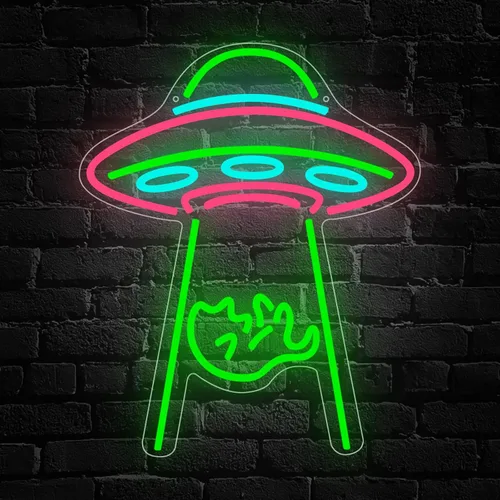 Miniatura 14 de Monopatín de astronauta, letrero de neón con impresión UV, letrero acrílico para decoración de pared, luz de neón para dormitorio, bar, cafetería