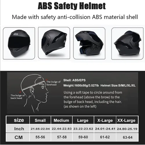 Miniatura 7 de Casco modular Moto Bluetooth con doble visera, con micrófono para Respuesta Automática Casco de Moto Homologado ECE Adecuado para Hombre Mujer