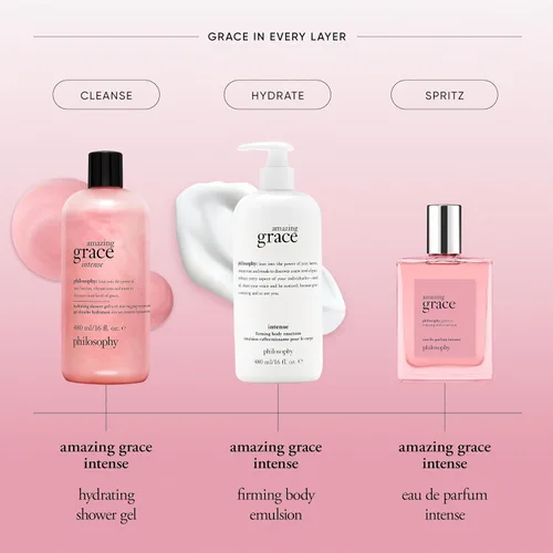 Miniatura 5 de philosophy amazing grace eau de parfum intenso - perfume afrutado y floral para mujer - con notas de bayas jugosas, rosa absoluta y almizcle