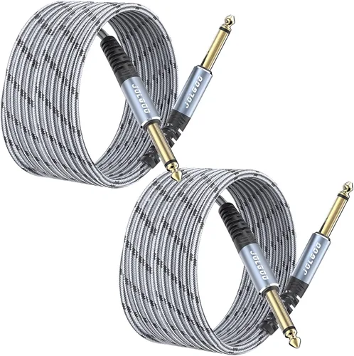 Miniatura 14 de JOLGOO Cable de guitarra de 1/4 de pulgada, cable de 20 pies recto a ángulo recto de 1/4 de pulgada 0.250 in, cable de instrumento de teclado