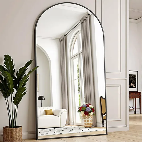 Miniatura 17 de Espejo Arqueado de Longitud Completa de 65''x22'' con Soporte, Espejo de Cuerpo Completo de Longitud Completa de Pie Independiente, Espejos