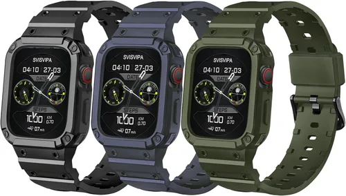 Miniatura 14 de Correa con funda compatible con Apple Watch de 1.614 pulgadas, 1.575 pulgadas, 1.496 pulgadas, iWatch Series 8 7 SE 6 5 4 3 2 1, correa deportiva