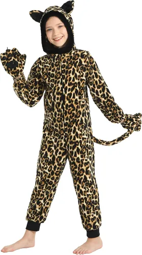 Miniatura 31 de Wizland Disfraz de animal para niños, leopardo, vaca, mono, reno, gato negro, dálmata, muñeco de nieve, mono de Papá Noel