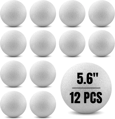 Miniatura 16 de Hygloss Bolas redondas de espuma para manualidades 6 piezas de espuma blanca de 3.8 pulgadas (XPS) para artes, pequeñas bolas de espuma