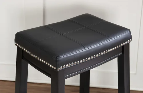 Miniatura 10 de Linon Claridge Taburete de mostrador, negro, 26 x 18 x 12.75 pulgadas