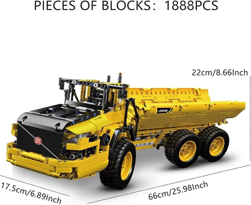 Miniatura 5 de Mould King Kit de bloques de construcción de camión volquete de ingeniería 17010, bloques de construcción MOC para construir, regalo