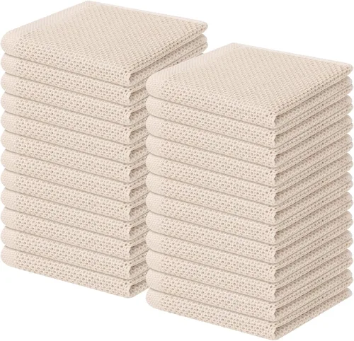 Miniatura 74 de Homaxy Paños de cocina de 100% algodón con tejido de gofre, ultra suaves, absorbentes, de secado rápido, 12 x 12 pulgadas, paquete de 6, amarillo