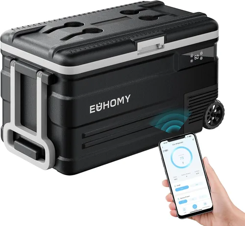 Miniatura 11 de Euhomy - Refrigerador de 12 voltios, 59QT (55L), control de aplicación de refrigerador de 12V, enfriador eléctrico de 12/24V CC 110-240V CA
