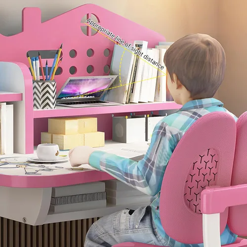 Miniatura 3 de Juegos de mesa y sillas para niños, mesa y sillas de altura ajustable de 3 a 16 años, mesa y sillas de escuela primaria y secundaria, escritorios